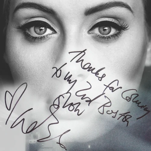 The Rolling in the Deep singer's program book from the Adele Live 2016 tour, inscribed and autographed by the 16-time Grammy Award-winning artist in black felt-tip pen; "Thanks for coming to my 2nd Boston show, Adele"